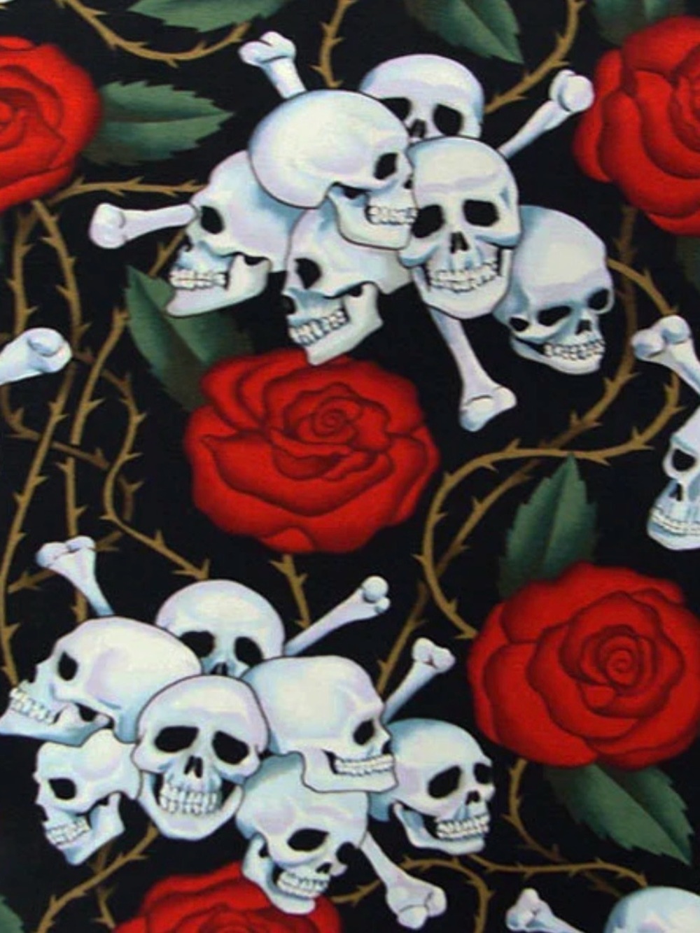 Skulls & Red Roses Alexander Henry Fabric
38Wx45L remnant